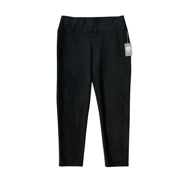 VINCE CAMUTO Faux Suede Pants in Black, Size LARGE NWT - Picture 4 of 12